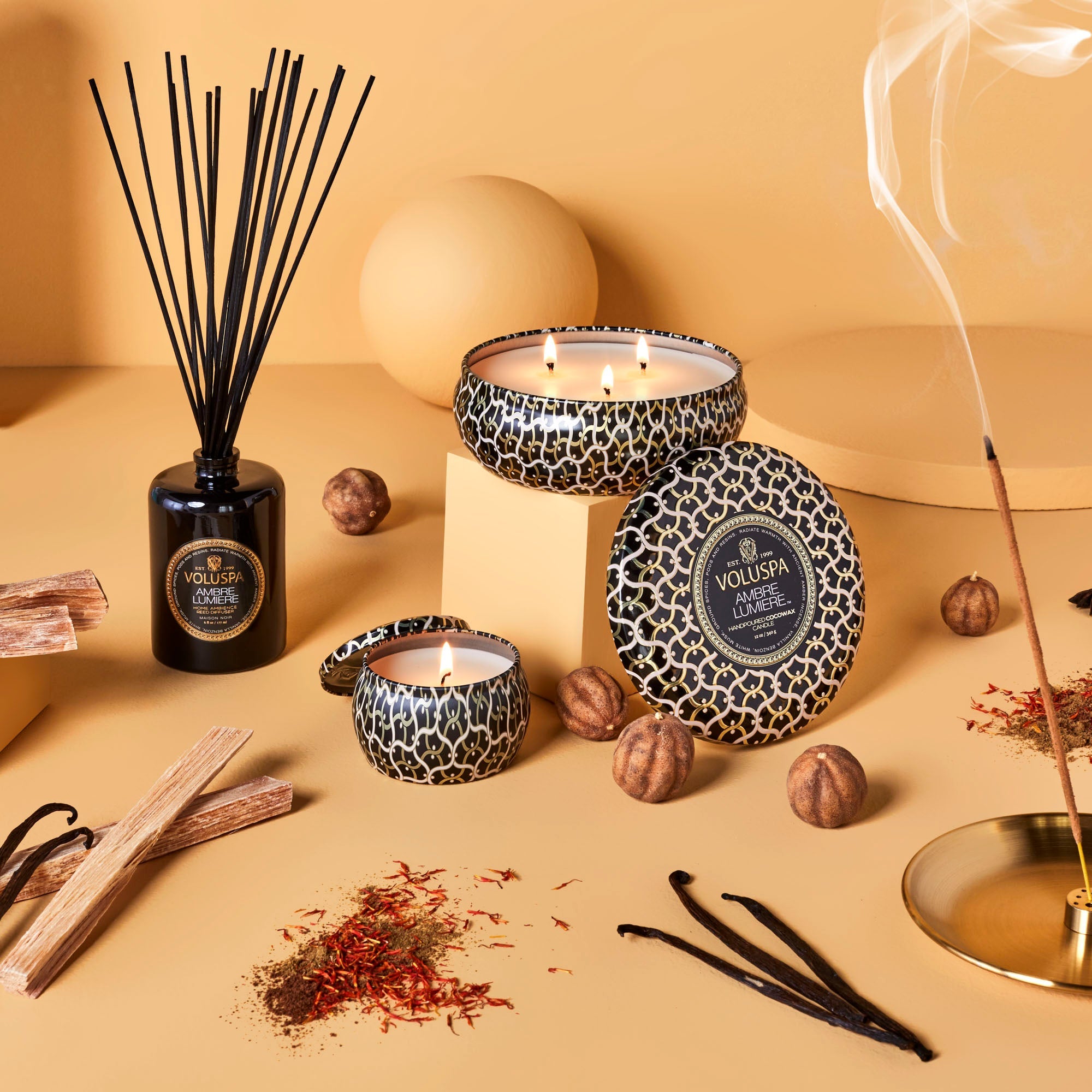 Alternative view of Ambre Lumiere - 3 Wick Tin Candle