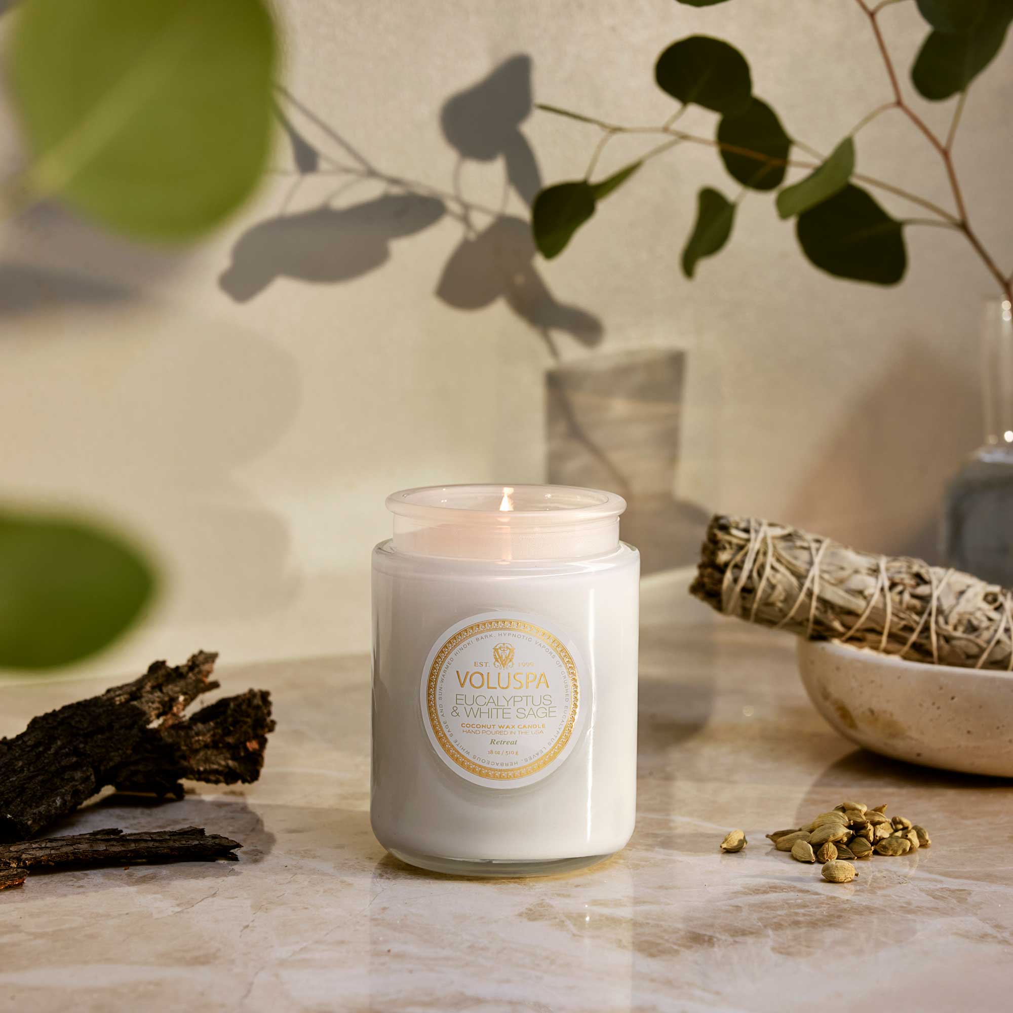 Eucalyptus & White Sage - Large Jar Candle - Image 3