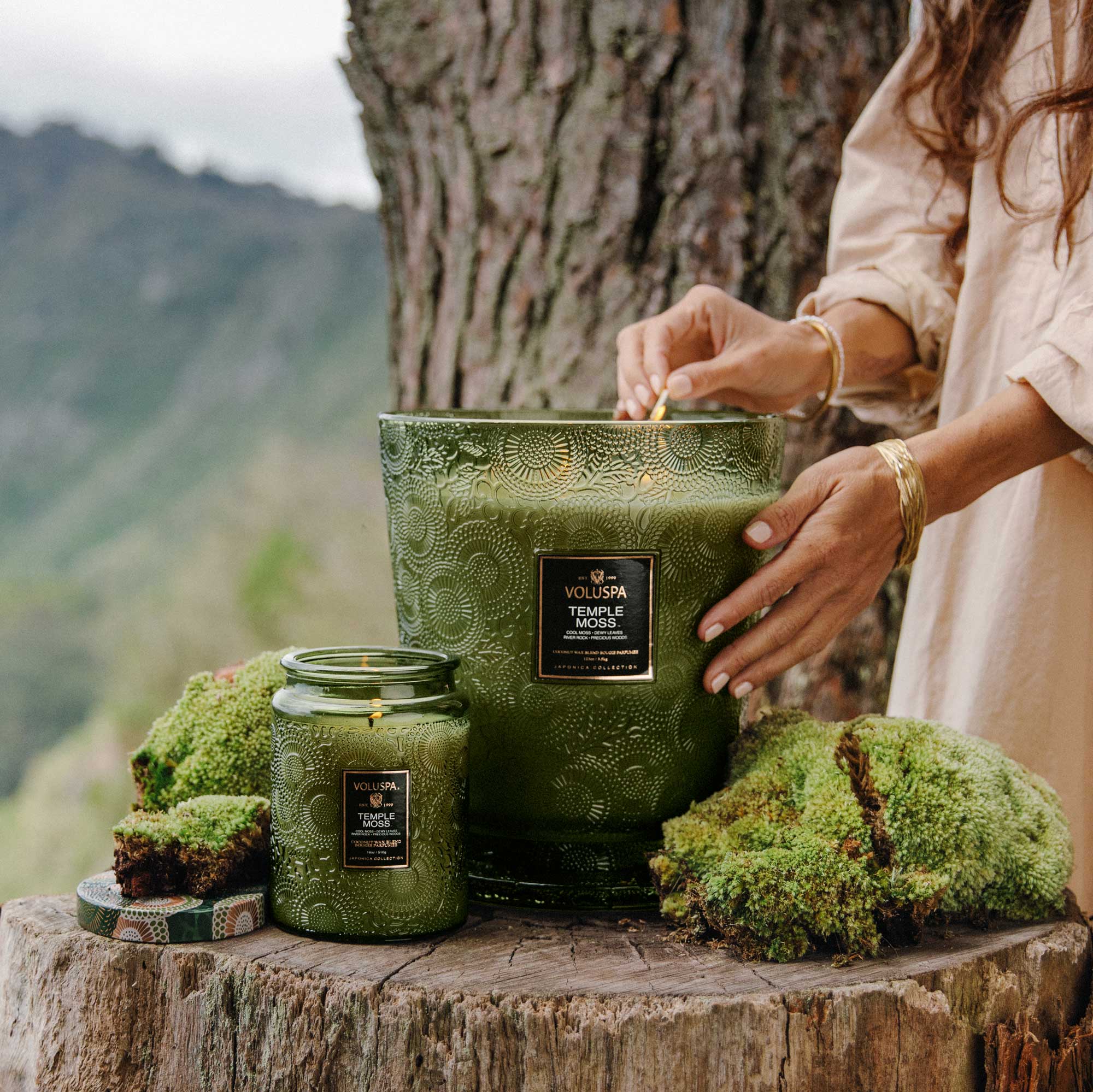 Alternative view of Temple Moss - 5 Wick Hearth Candle
