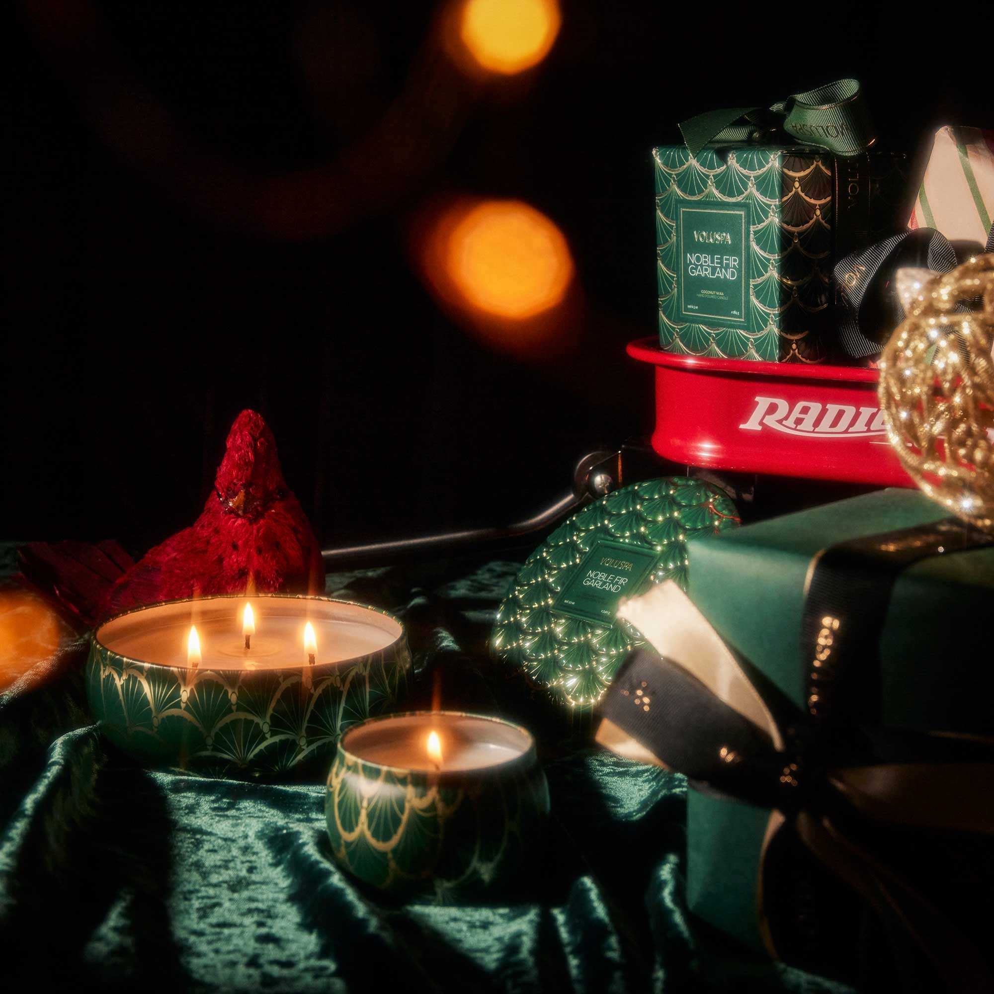 Alternative view of Noble Fir Garland - Mini Tin Candle