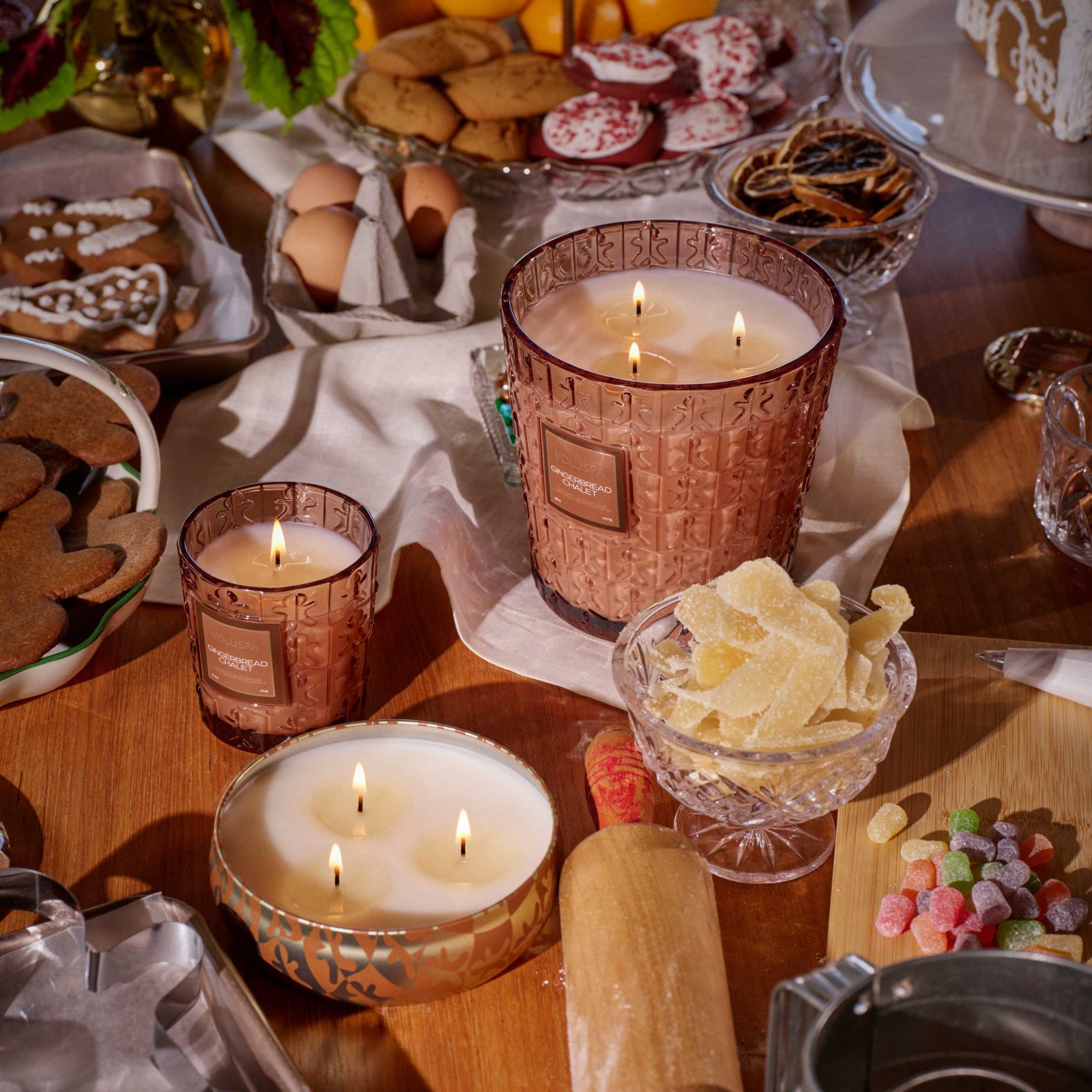 Alternative view of Gingerbread Chalet - 3 Wick Hearth Candle