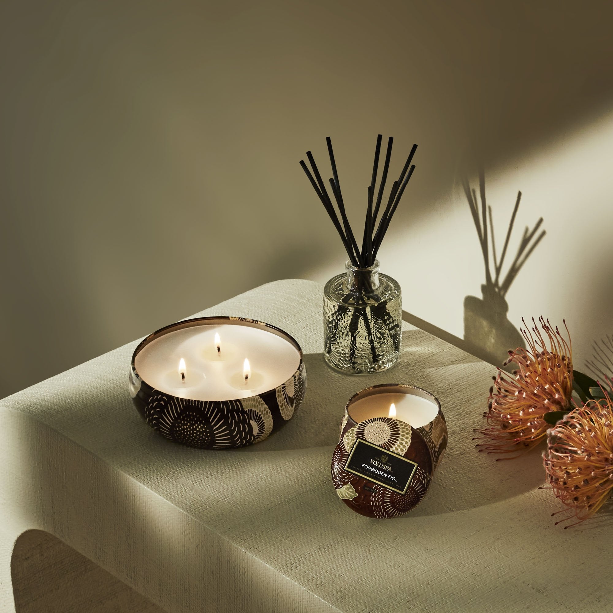 Alternative view of Forbidden Fig - 3 Wick Tin Candle
