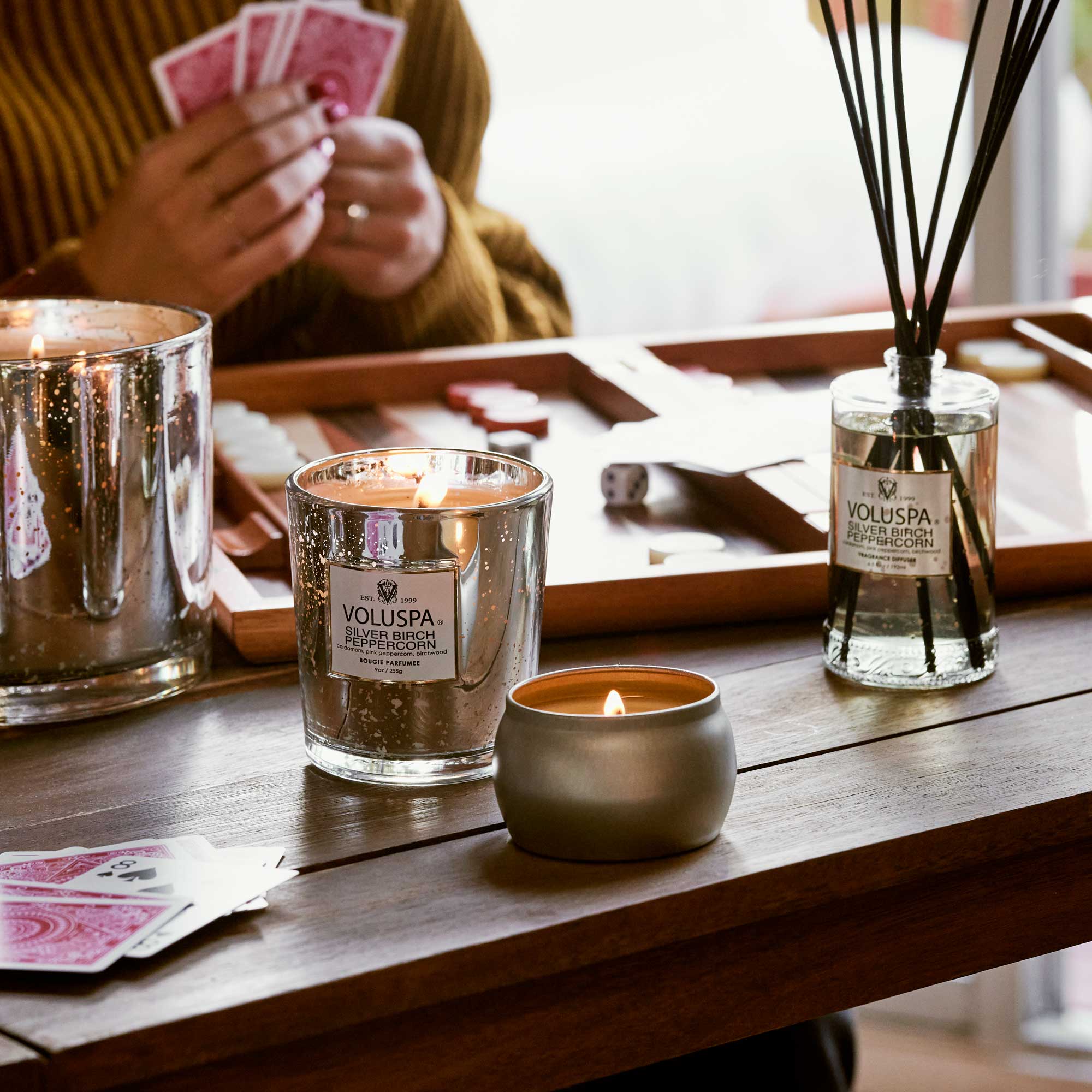Alternative view of Silver Birch Peppercorn - Mini Tin Candle