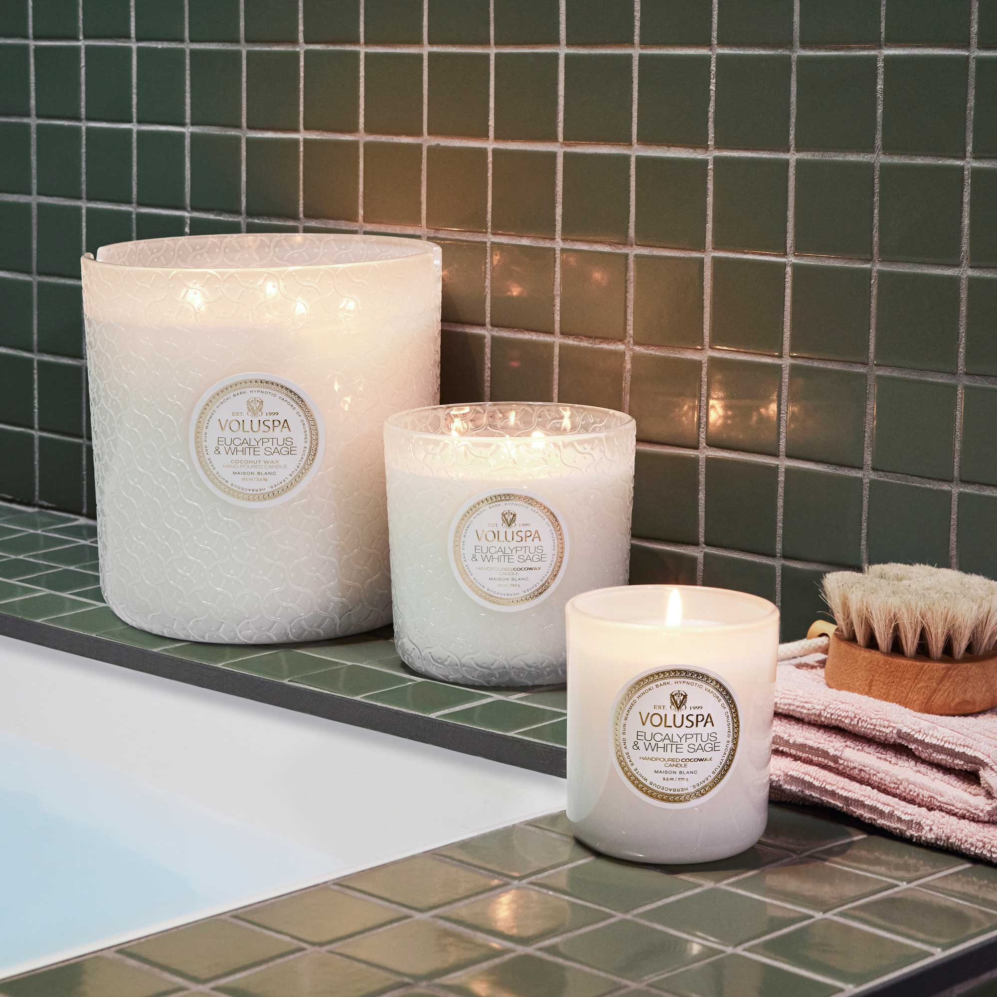 Alternative view of Eucalyptus & White Sage - 5 Wick Hearth Candle