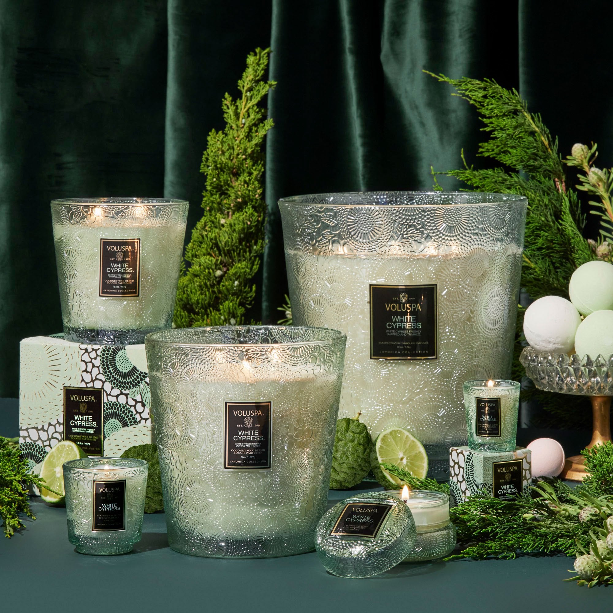 Alternative view of White Cypress - 3 Wick Hearth Candle