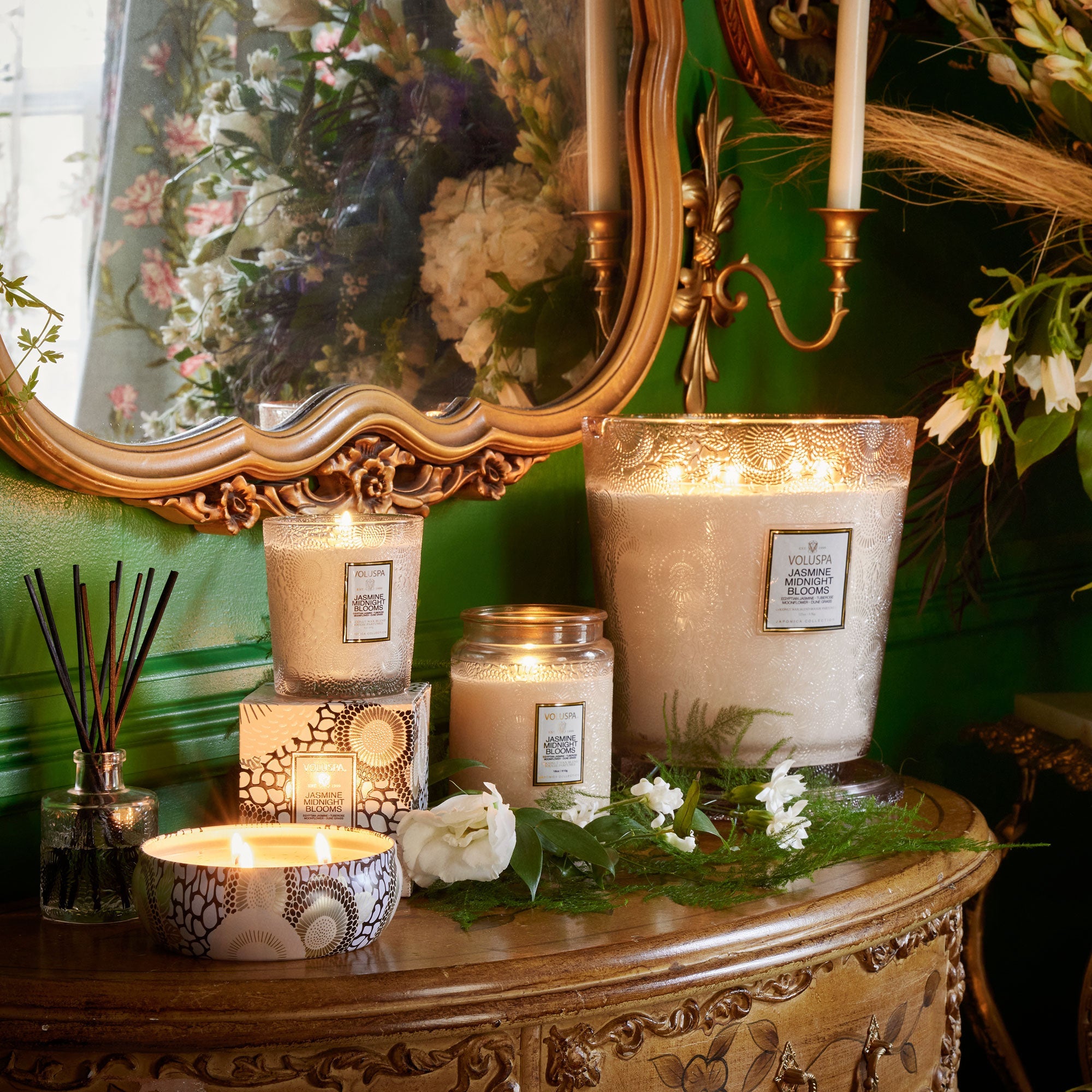 Alternative view of Jasmine Midnight Blooms - 5 Wick Hearth Candle