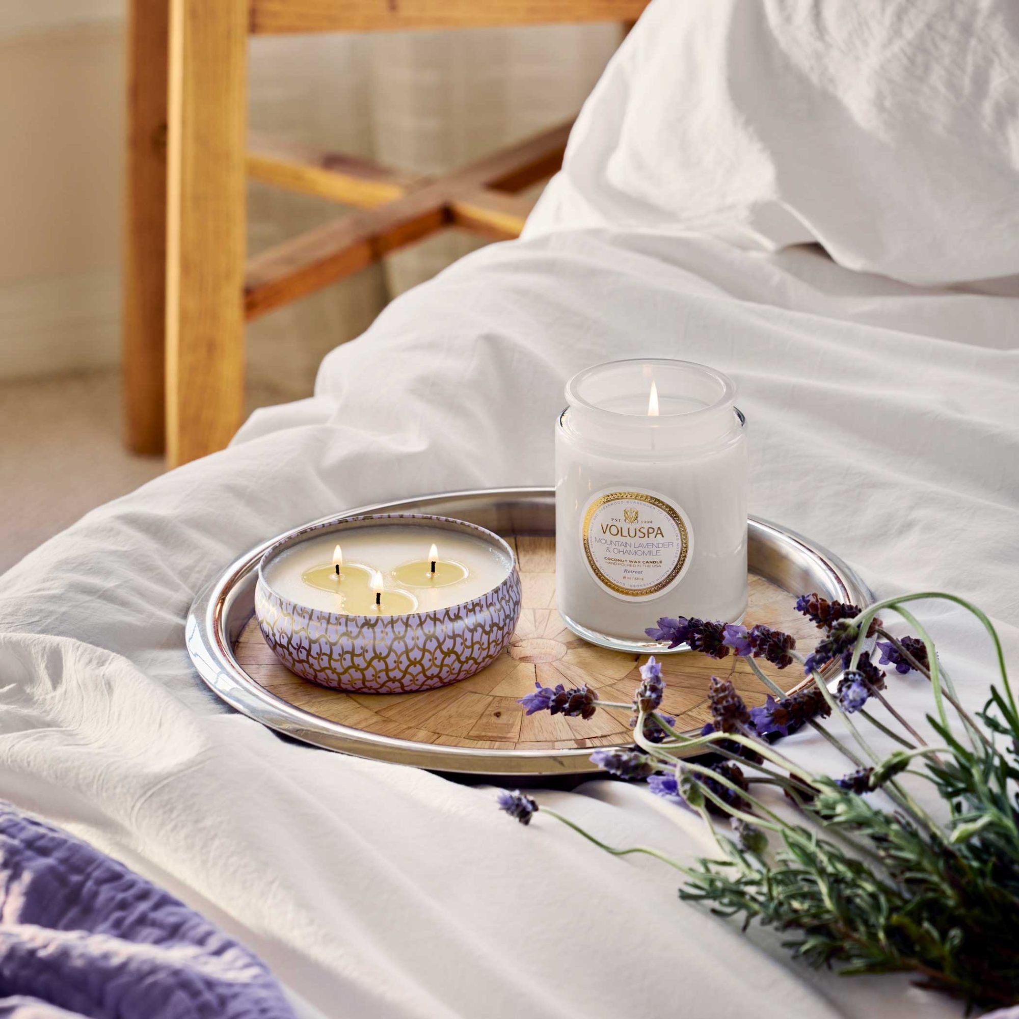 Alternative view of Mountain Lavender & Chamomile - 3 Wick Tin Candle