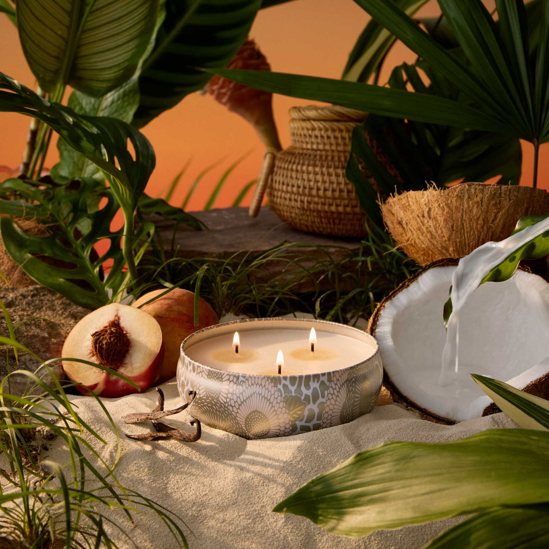 Alternative view of Tahitian Coconut Vanilla - 3 Wick Tin Candle